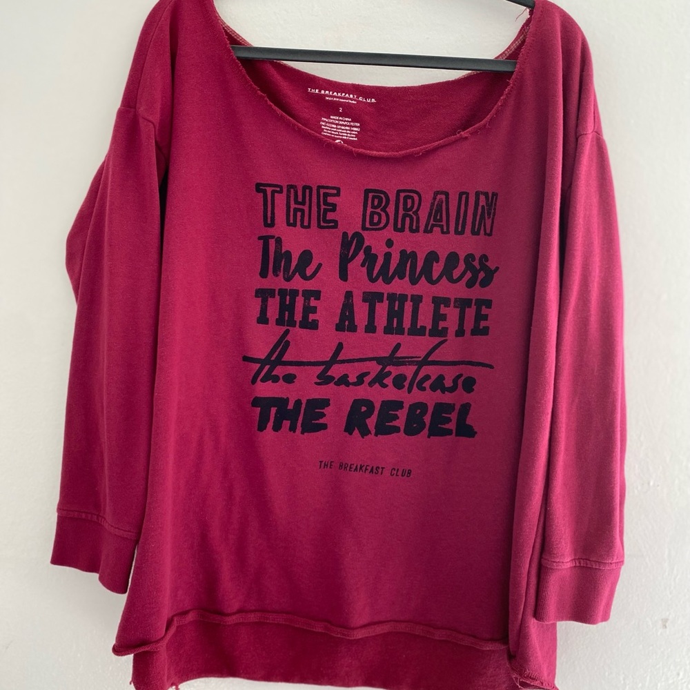 Breakfast Club- Wine Red Thin Sweatshirt